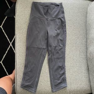 Lululemon Wunder Under Crop Hi Rise Awaken Gray Dark Shadow Crop Leggings sz 6